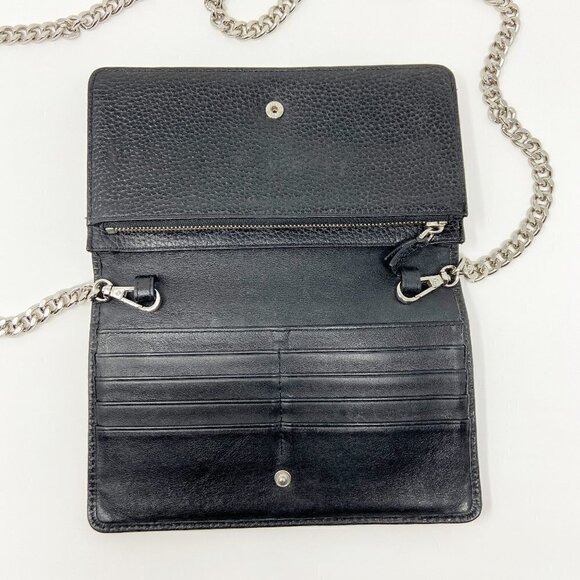 MARC JACOBS | Gotham Pebbled Leather Crossbody Wallet Clutch Black - Picture 5 of 11